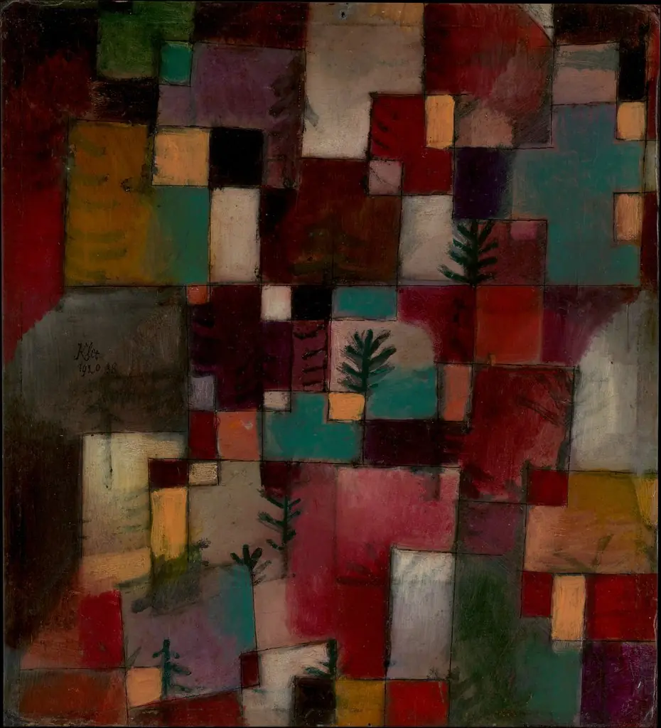 Redgreen and Violet-Yellow Rhythms, by Paul Klee, 1920