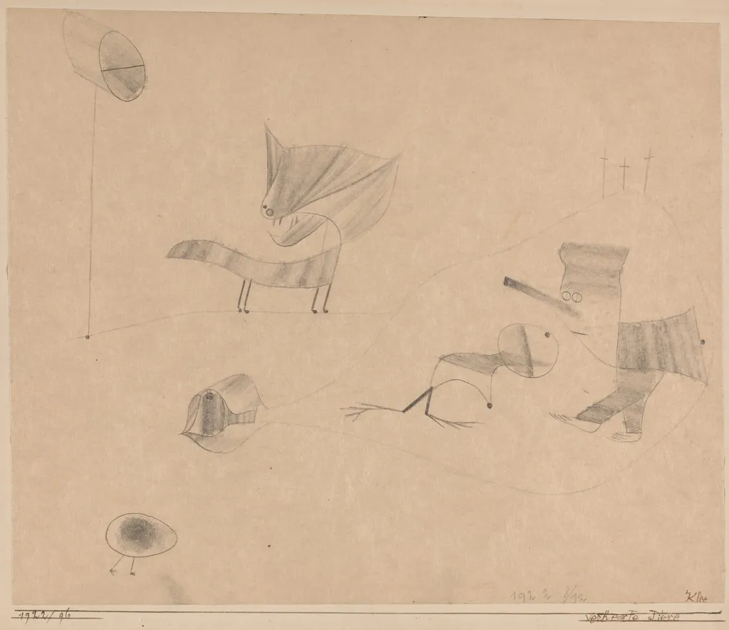 Verhexte Tiere (Bewitched Animals), by Paul Klee, graphite, 1922
