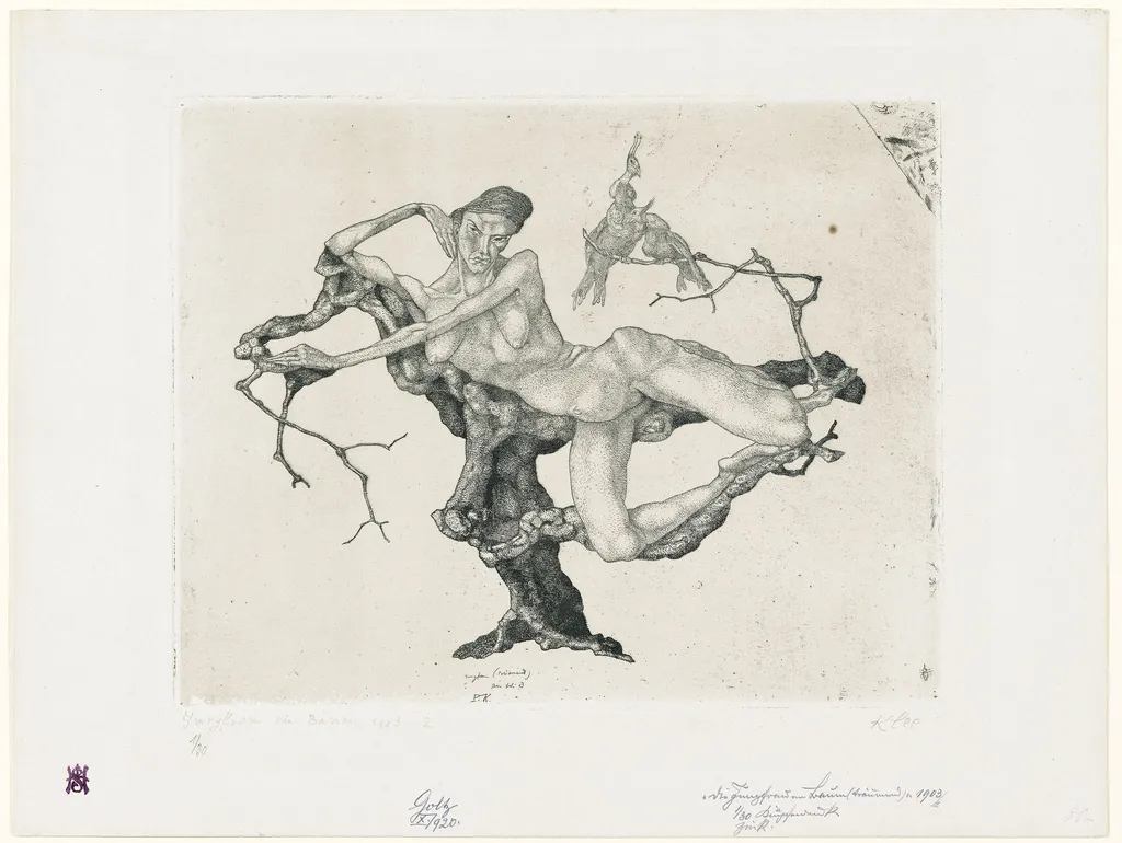 Virgin (dreaming), by Paul Klee, ink, 1903