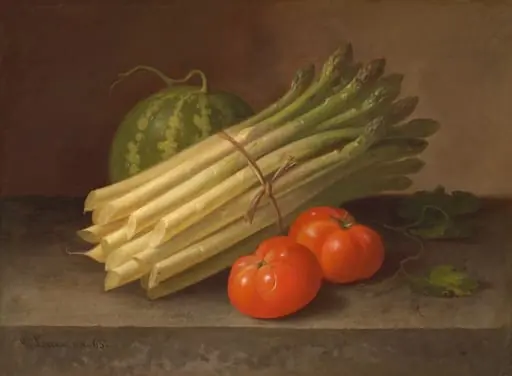 Asparagus, Tomatoes, and a Squash, by Paul Lacroix
