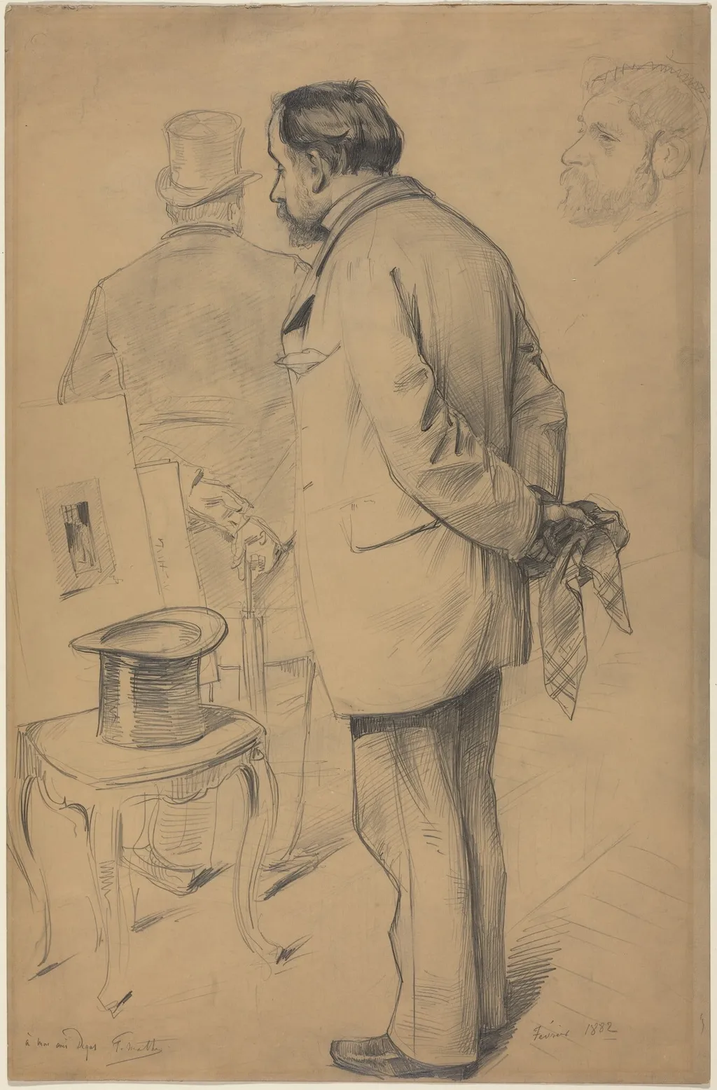 Edgar Degas, by Paul Mathey, graphite, 1882