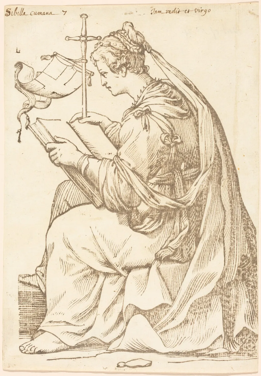 Sibylla Cumana, by Paul Maupin, ink, 1625