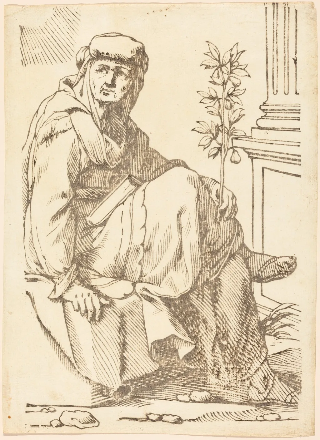 Sibylla Hellespontina, by Paul Maupin, ink, 1625
