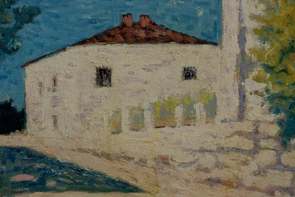 Peisaj cu casă albă, by Paul Miracovici, 1949
