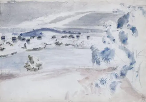 Landscape study II, Isle of Wight, by Paul Nash