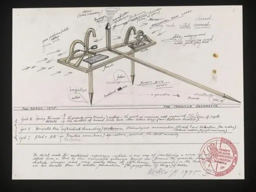 Design drawing for The Subject, Generato, by Paul Neagu