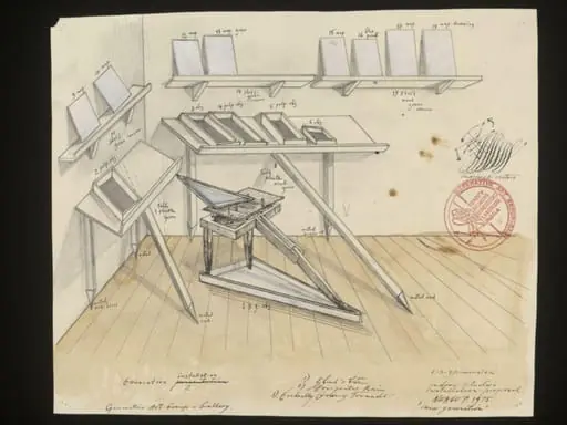 Drawing for The Subject, Generator, by Paul Neagu