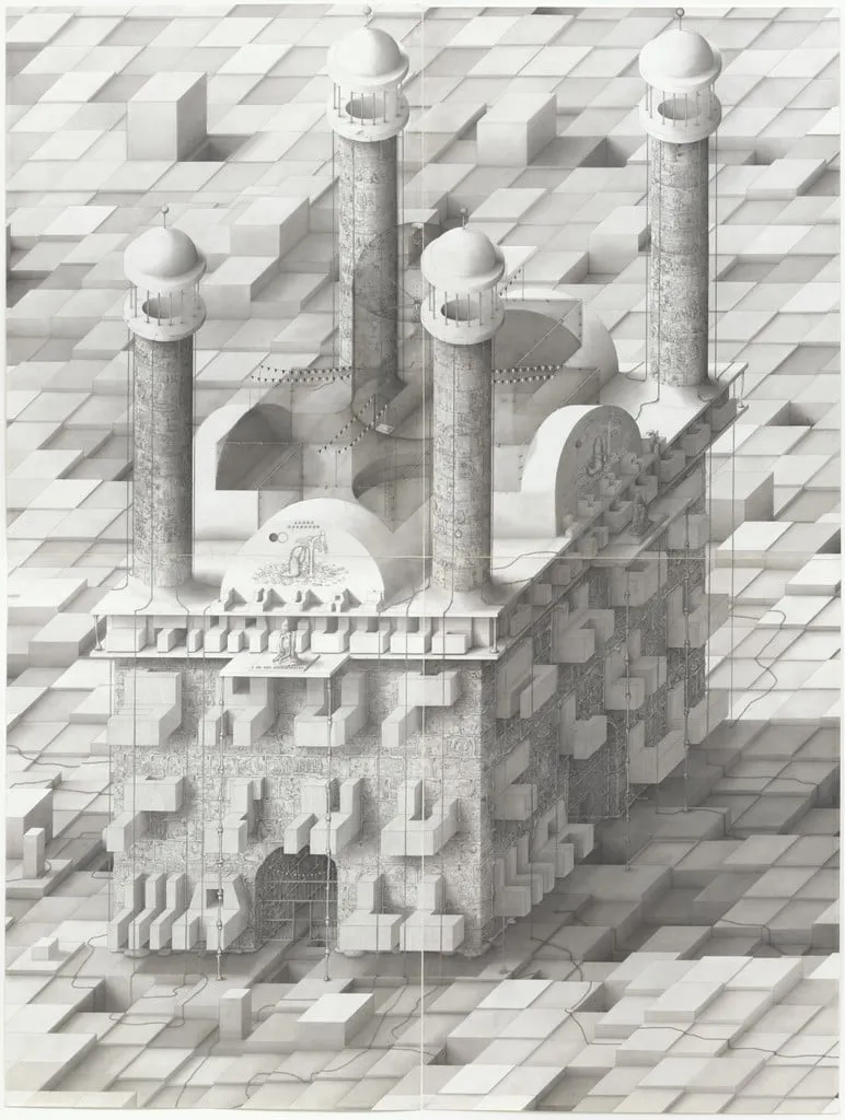 Untitled, by Paul Noble, graphite, 2002