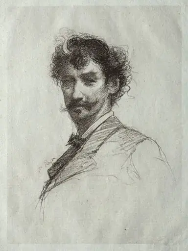 James McNeill Whistler with White Lock and Monocle, by Paul Rajon