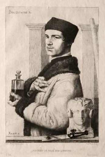 Portrait of Félix Bracquemond, by Paul Rajon