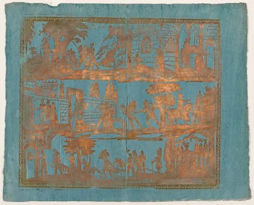 Endpaper with Scenes from the Life of a Knight, by Paul Reimund