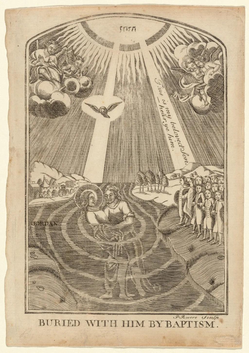 Buried with Him by Baptism, by Paul Revere, ink, 1765