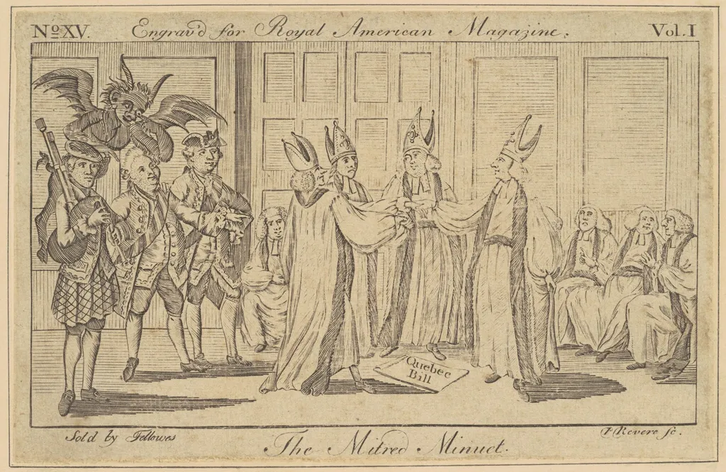 The Mitred Minuet, by Paul Revere, ink, 1774