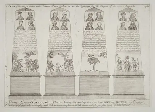 The Obelisk under the Liberty Tree, Boston, by Paul Revere