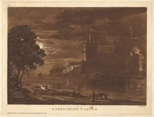 Caernarvon Castle (Night), by Paul Sandby