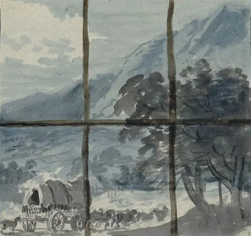 Landscape seen through windows, by Paul Sandby