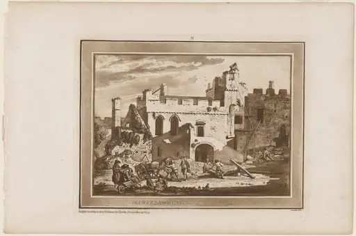 Manerbawr Castle from the Inward Court, by Paul Sandby