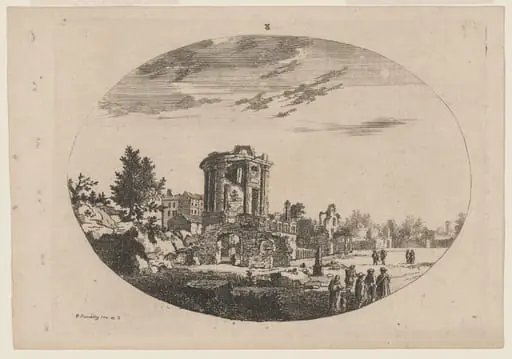 Ruined Circular Temple, by Paul Sandby