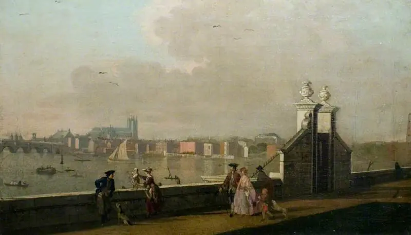 View from the Terrace of Old Somerset House, by Paul Sandby