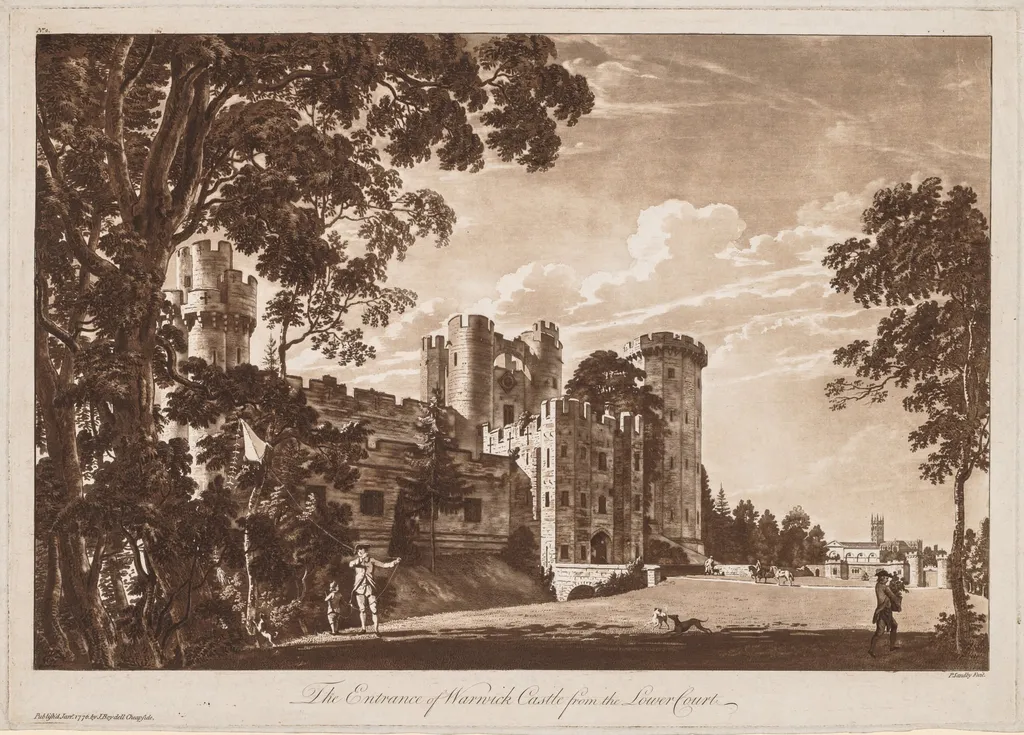 Views of Warwick Castle: The Entrance of Warwick Castle from the Lower Court, by Paul Sandby, 1776