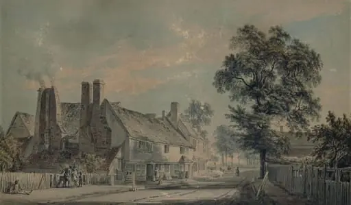 Village Street, Old Charlton, Kent, by Paul Sandby