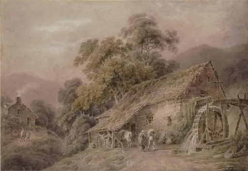A mill near Dinas Mawddwy, by Paul Sandby Munn