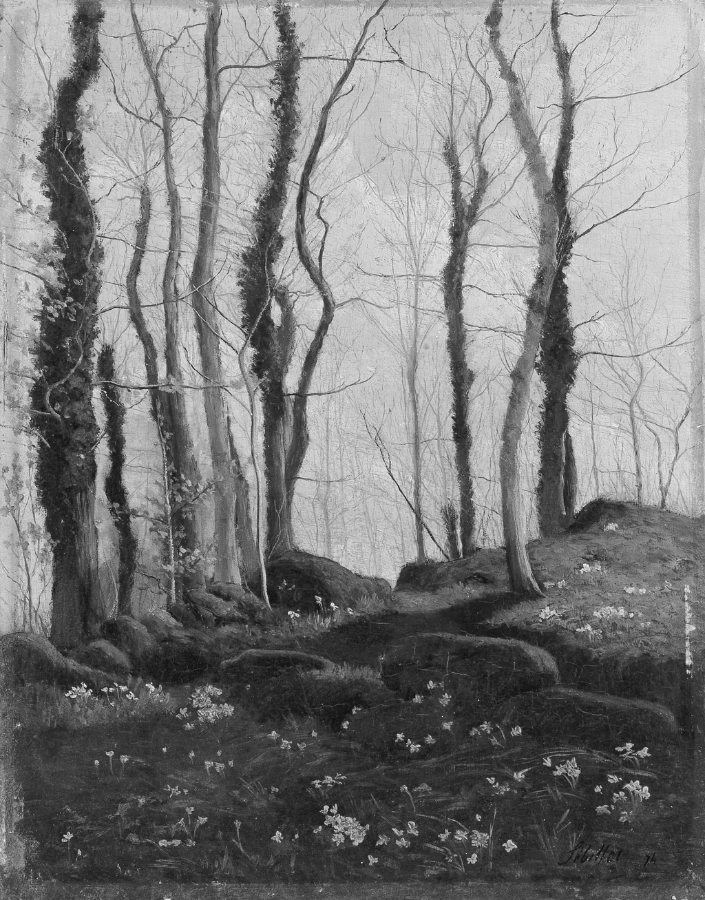Spring in Brittany, by Paul Sébillot, oil, 1874