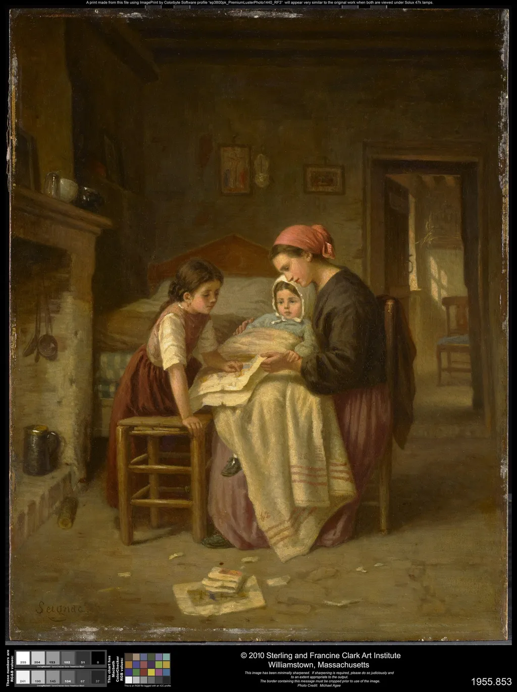 The Sick Child, by Paul Seignac, oil, 1872
