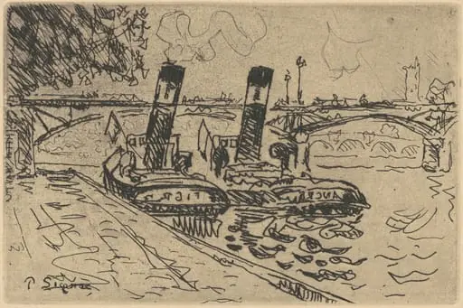 Bateaux sur la Seine, by Paul Signac