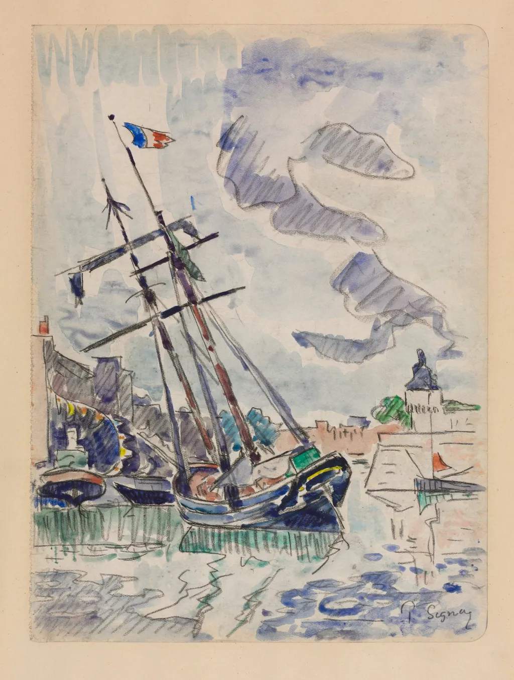 Boat in Port, by Paul Signac, 1930