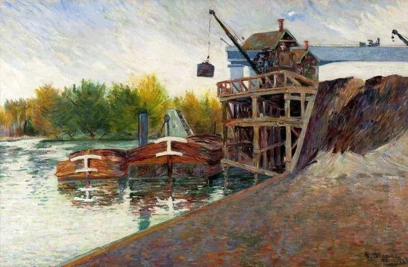 Coal Crane, Clichy, by Paul Signac, oil, 1892