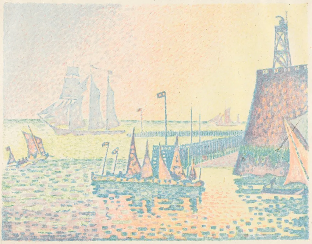 Evening (Le soir), by Paul Signac, ink, 1898