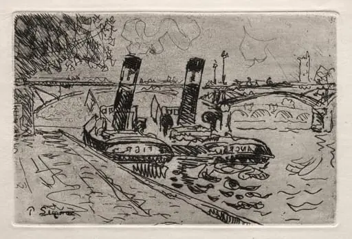 Paris, Le Pont des Arts avec Remorqeurs