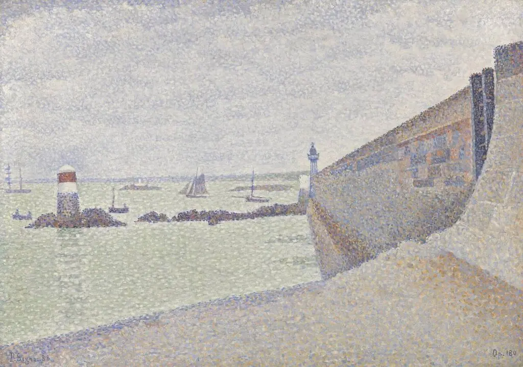 Portrieux, The jetty, grey weather, by Paul Signac