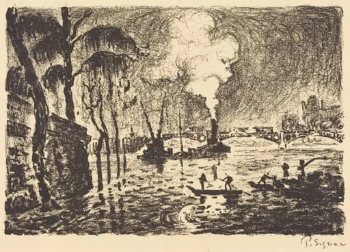 The Flooded Seine in 1910 (La Seine en crue, en 1910), by Paul Signac