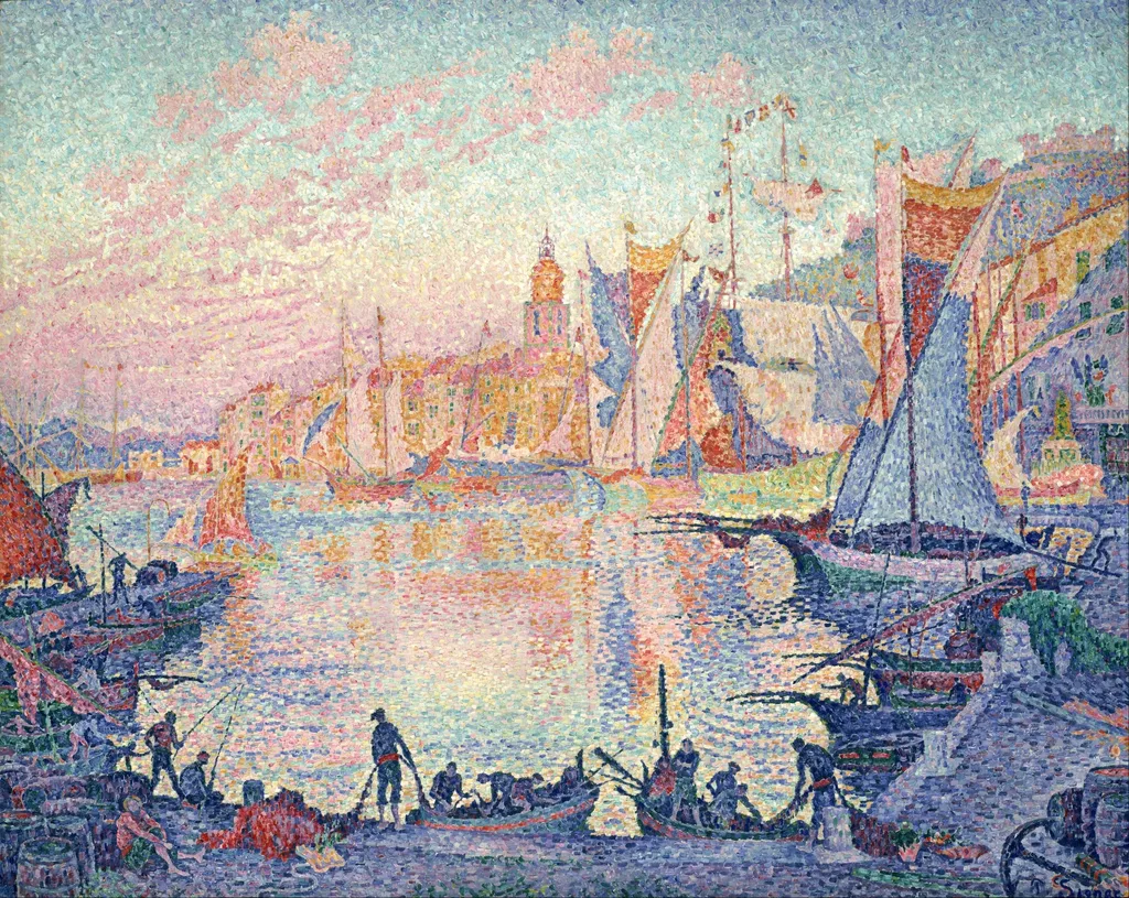 The Port of Saint-Tropez, by Paul Signac, oil, 1901