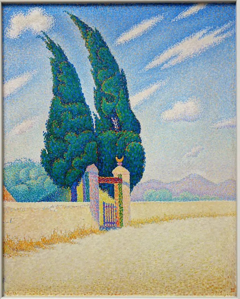 Two Cypresses, by Paul Signac