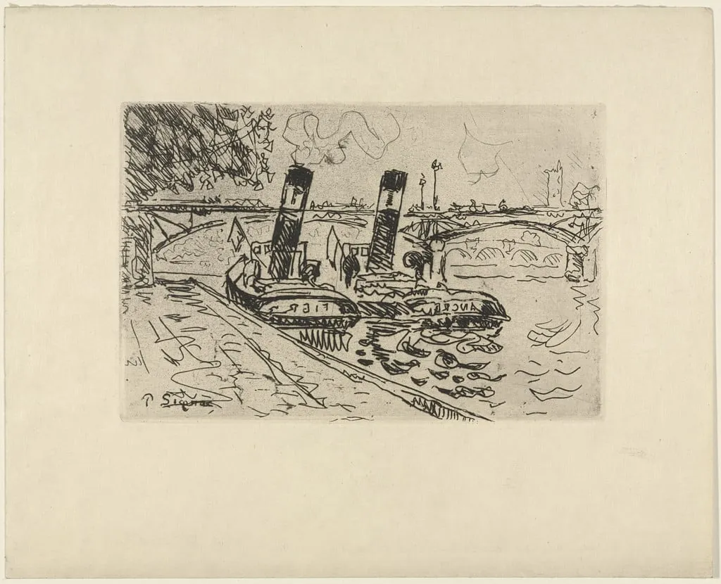 Untitled, by Paul Signac, ink, 1927