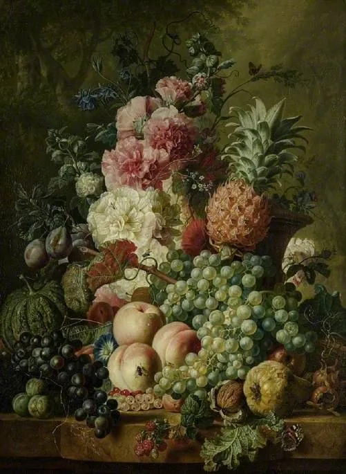 Fruit and flowers, by Paul Theodor van Brussel, oil