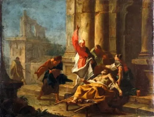 Sântul Petru tămăduind un bolnav; pandant: Socrate în închisoare, by Paul Troger