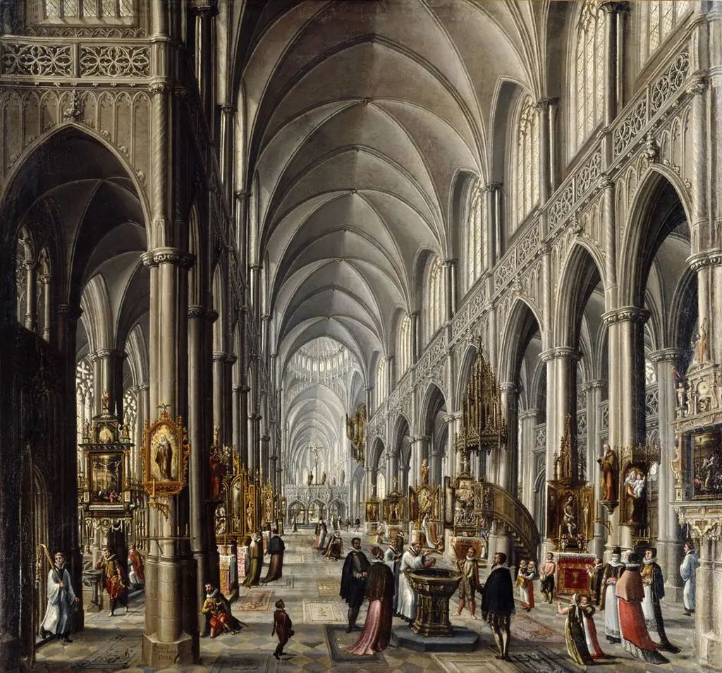 Inneres einer gotischen Kirche, by Paul Vredeman de Vries