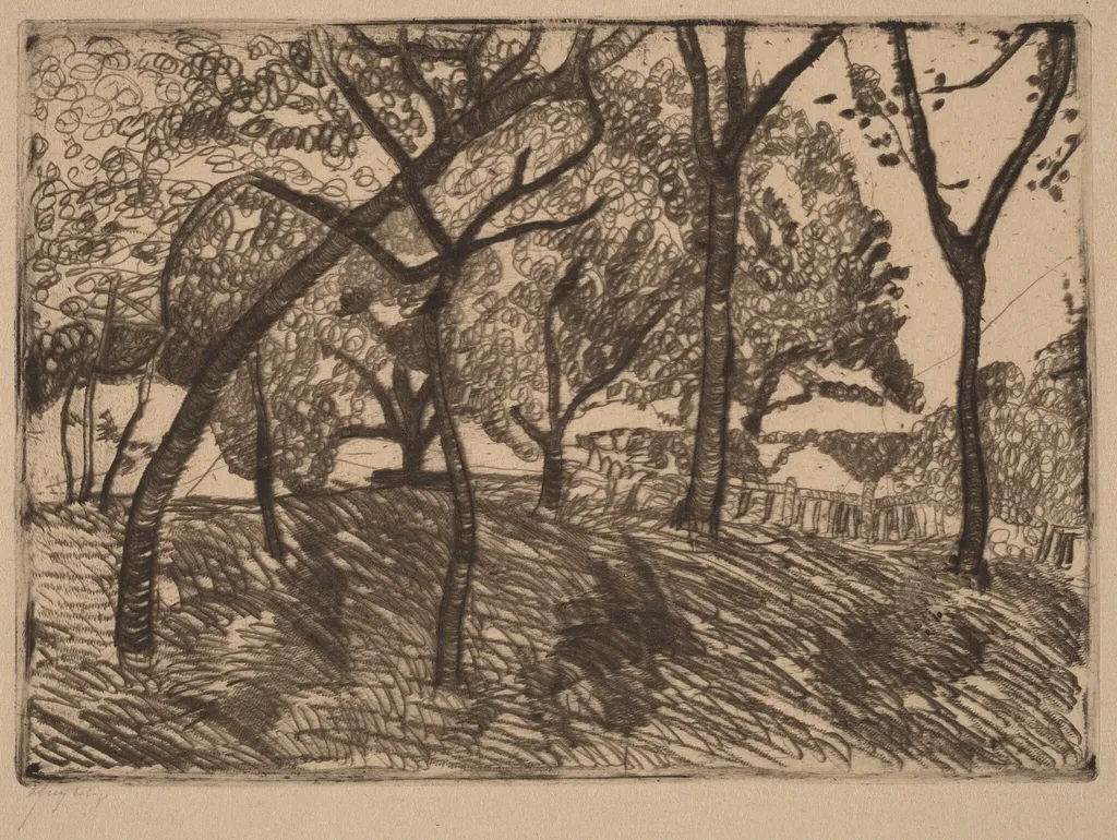 Landscape with Trees, by Paula Modersohn-Becker, ink, 1902