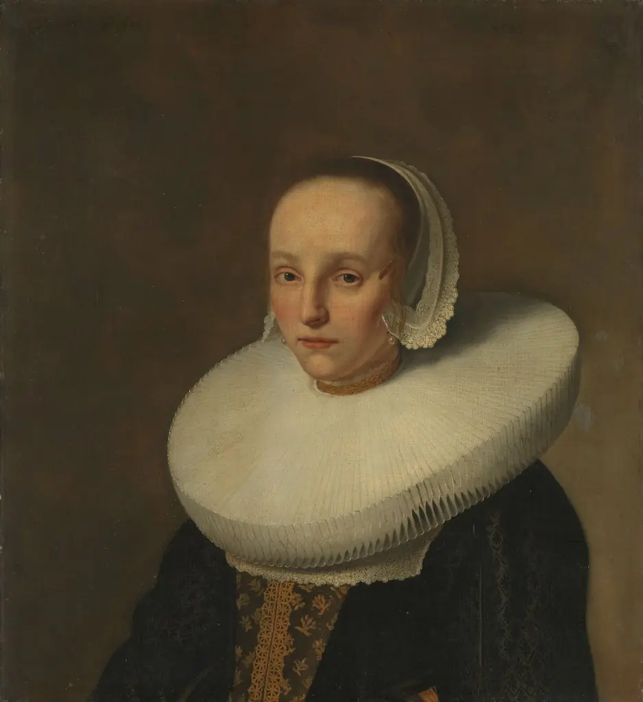 Anna van der Does (1609-50). Wife of Jan de Hooghe, by Paulus Hennekyn