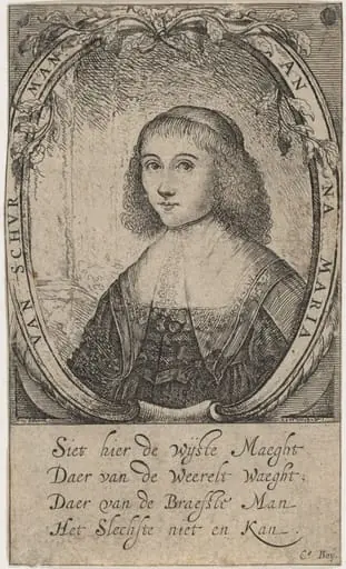 Anna Maria van Schurman, by Paulus Lesire
