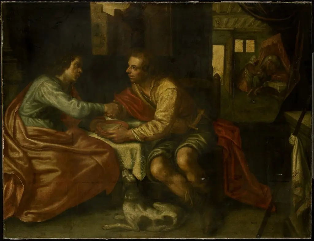 Esau selling his birthright, by Paulus Moreelse