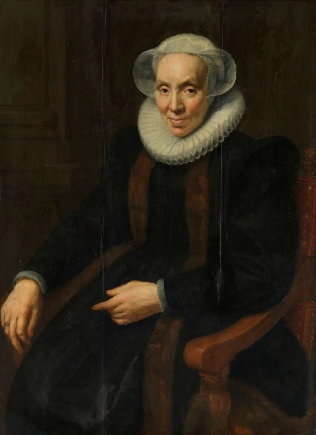 Portrait of Maria van Utrecht (c. 1552/53-1629), by Paulus Moreelse, oil, 1615
