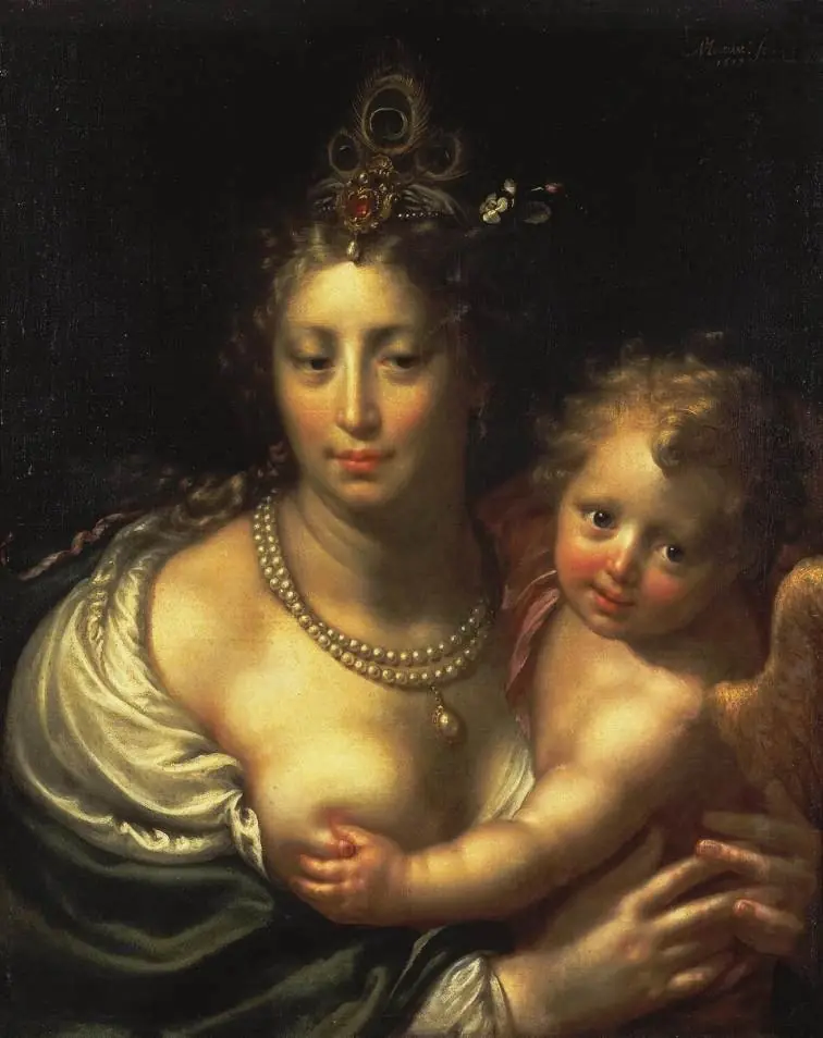 Venus and Cupid, by Paulus Moreelse