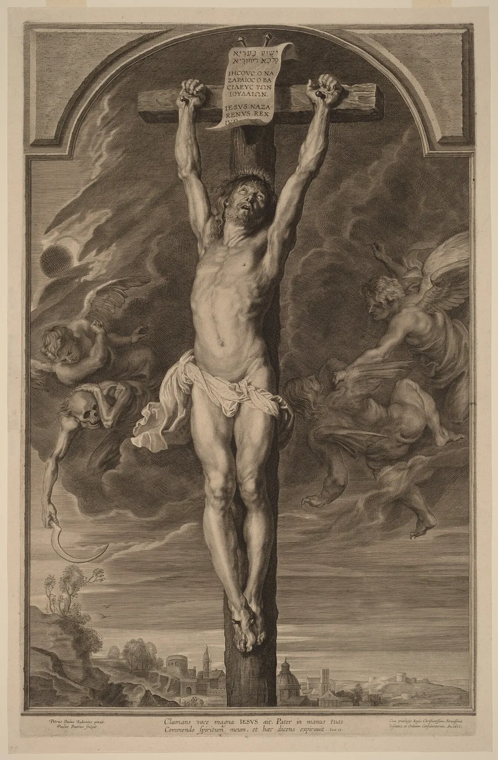 Christ on the Cross, by Paulus Pontius, ink, 1631