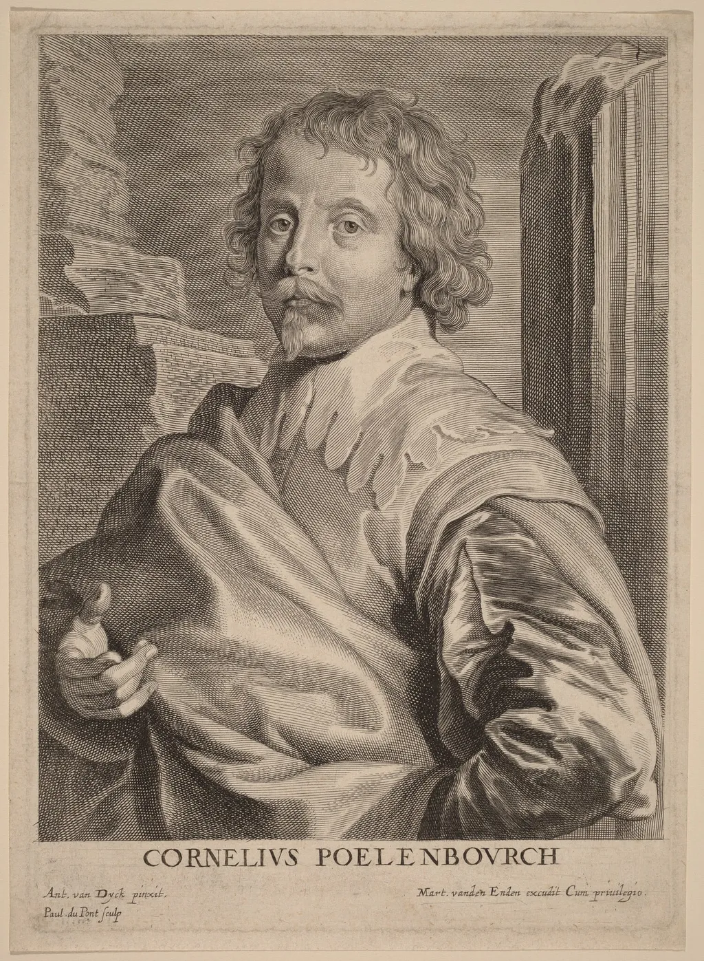 Cornelis van Poelenburgh, by Paulus Pontius, ink, 1634