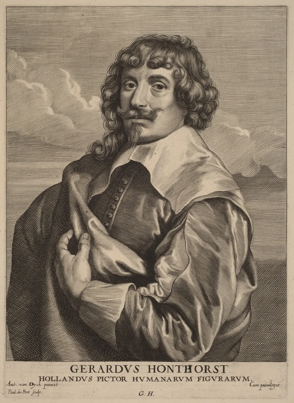 Gerrit van Honthorst, by Paulus Pontius, ink, 1634